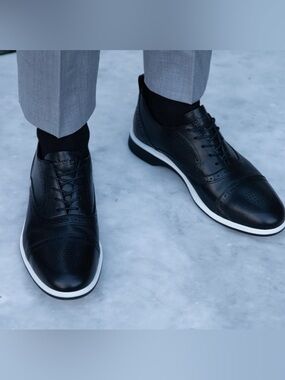 Amberjack Cap-Toe Oxford Dress Shoes In Onyx Men’s Size 9M